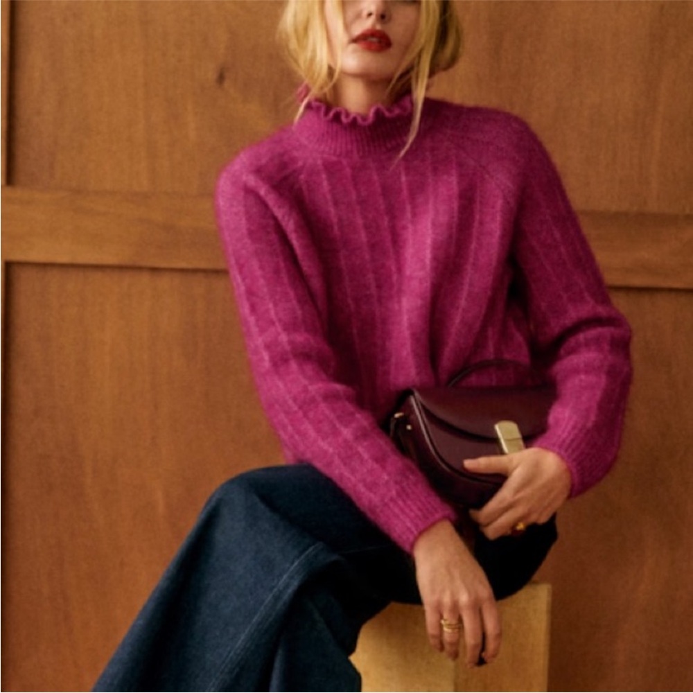 SÉZANE LORIS SWEATER IN RASPBERRY || XS || LIKE NEW
